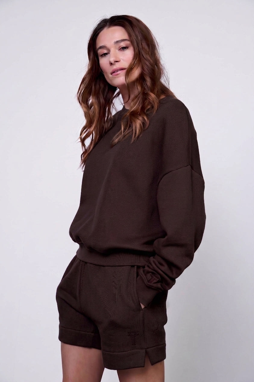 CROPPED SWEATER Coffee